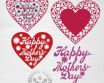Download Mother's heart SVG DXF EPS Silhouette File Cameo