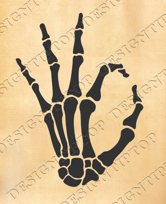 Skeleton Hand Svg Vinyl Cutting Sign Svgdxfpngepsprint Etsy