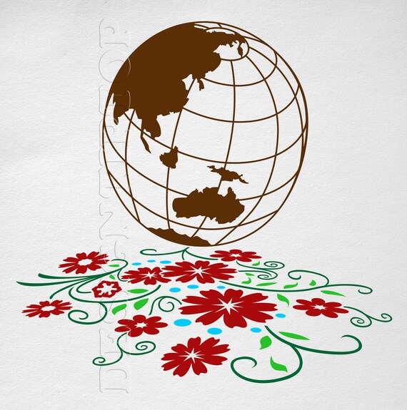 Download Globe Svg World Globe Earth Svg Embroidery Designs Flower Etsy