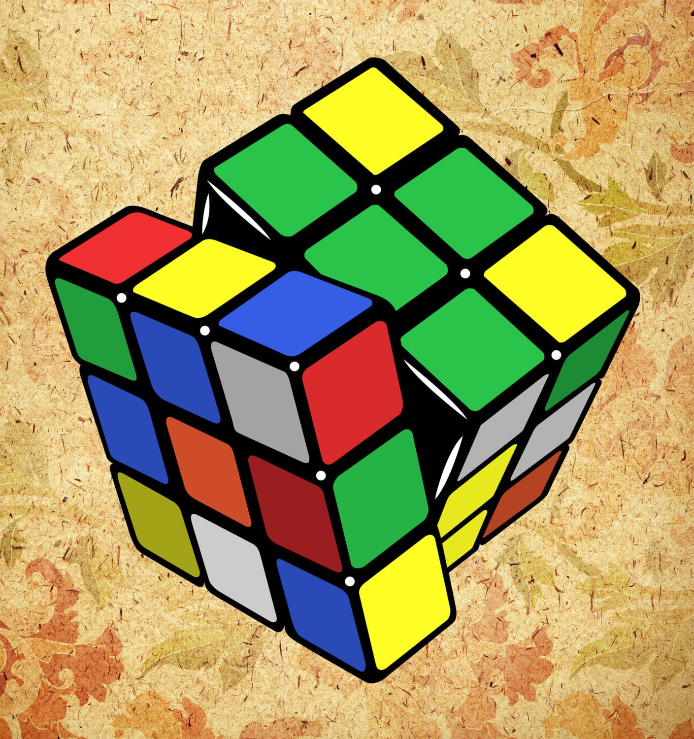 Rubik’s cube rubiks cube art svg dxf png cdrai | Etsy