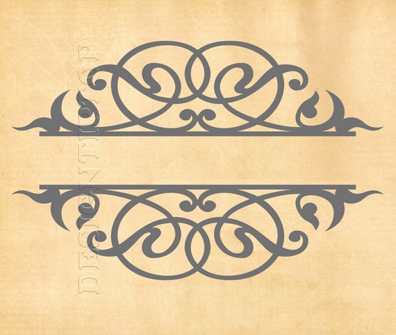 Download Split frame SVG split monogram frame swirl frame svg swirl ...