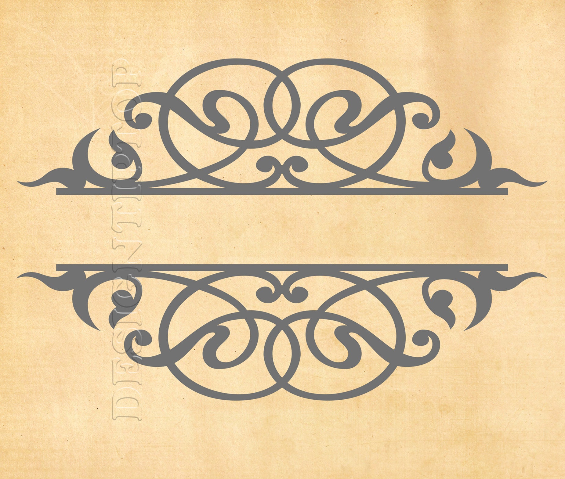 Download Split frame SVG split monogram frame swirl frame svg swirl ...