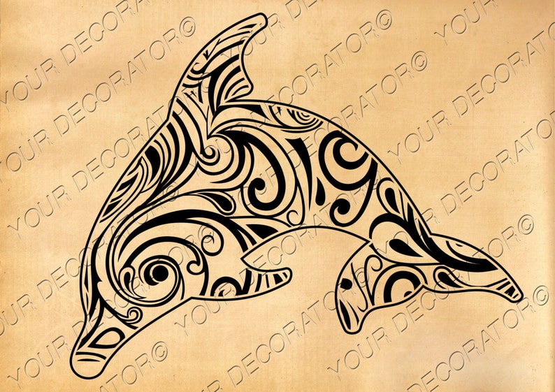 Dolphin svg Zentangle design scroll saw vinyl cutting Etsy