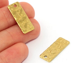 0.8 x 10 x 25 mm 2 Hole Raw Brass Rectangle Blanks Findings