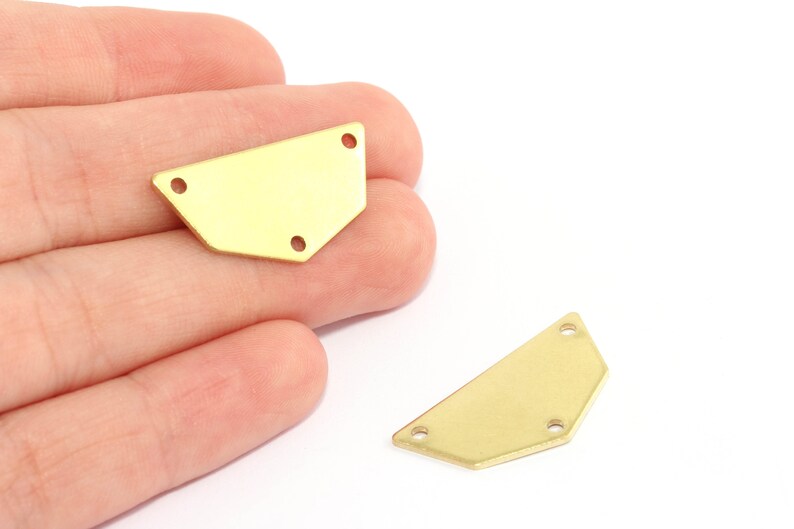 Hexagon Pendant SKURW29 Semi Circle Pendant Raw Brass Half Moon Pendant 12x24mm Raw Brass Pendant