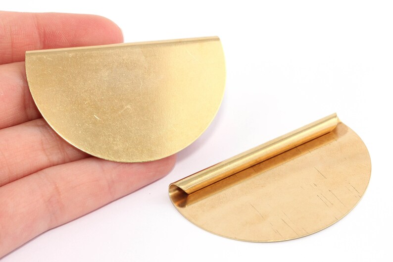 Raw Brass Pendant Raw Brass Half Moon Pendant SKURW1 Semi Circle Pendant