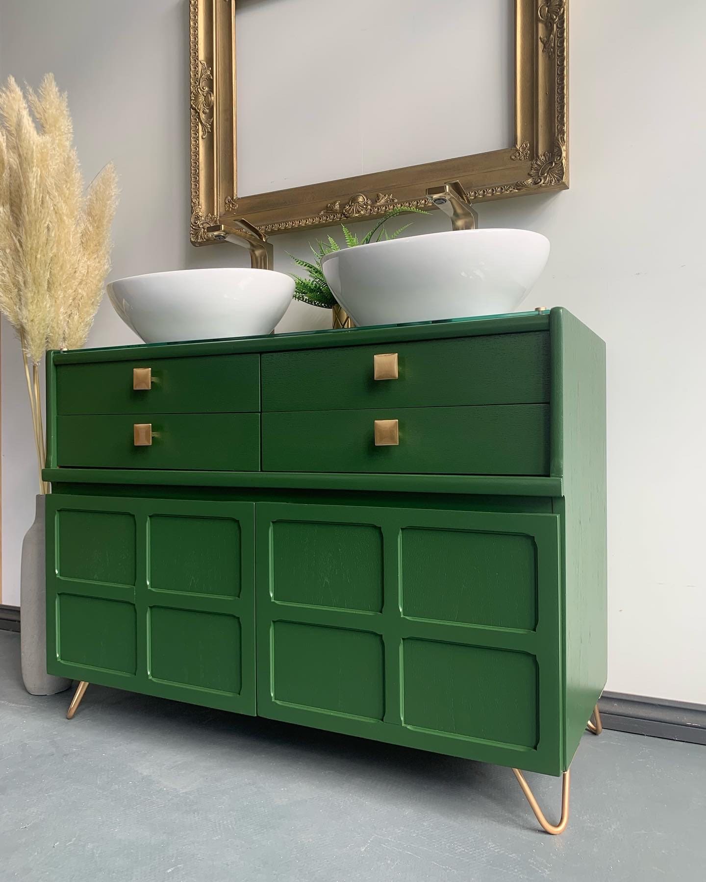 Bespoke Double Sink Bathroom Vanity duck Green Etsy