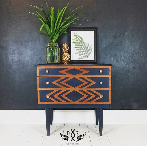 Small Mid Century Chest Of Drawers With Tapered Legs Etsy
