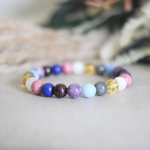 Handmade Menopause Bracelet Genuine Gemstones High Quality 8mm Beads Choose Wrist Size