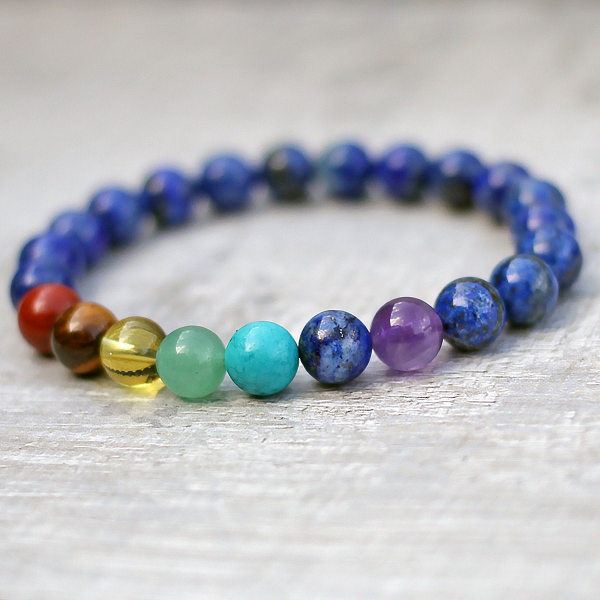 Lapis Lazuli Chakra Bracelet Grade-a Natural Semi-precious - Etsy UK