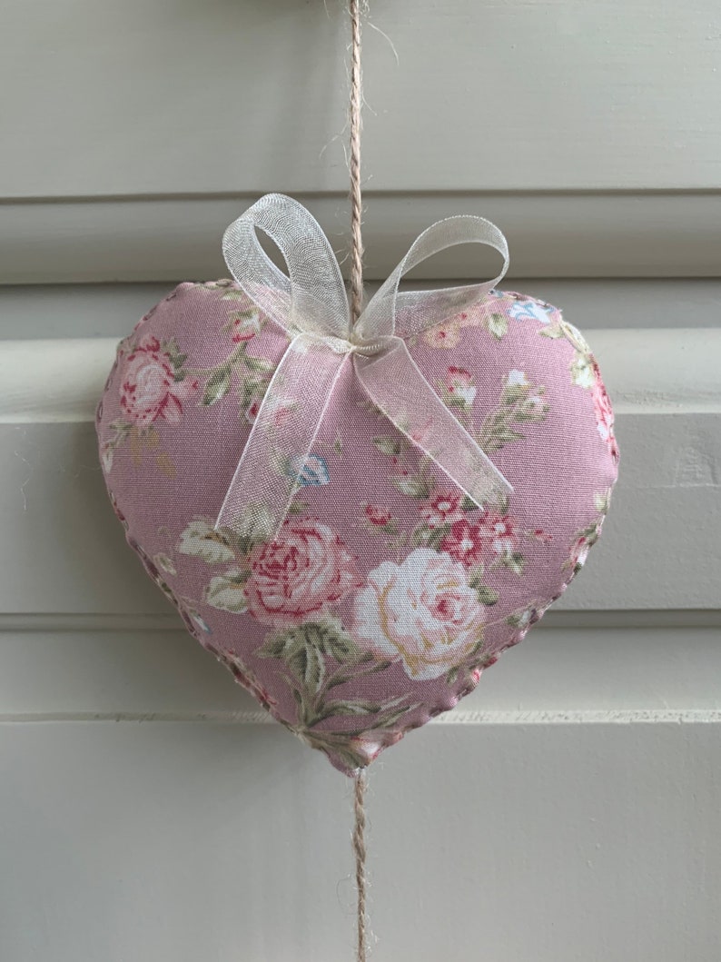 Handmade fabric hanging heart garland Hanging heart Etsy