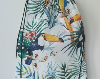 Hit BagToucan | sac à dos avec lanières | 33 x 40 cm | Summer 2017 | sac de plage | Cabas imprimé recto | vacances, sport, ville