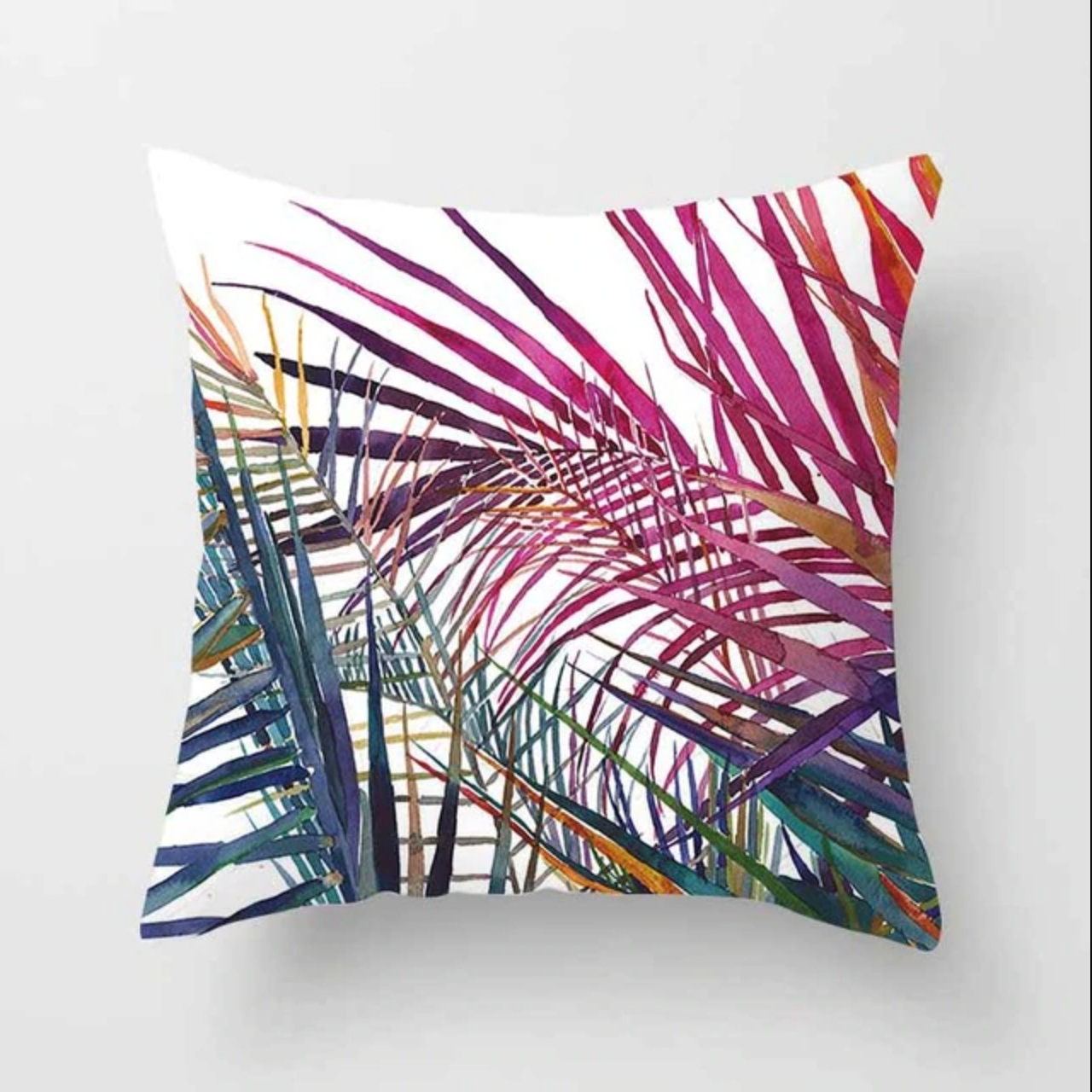 Coussin Décoratif Plantes Violettes et Vertes | Déco d'intérieur Salon Chambre Design Nature Feuille