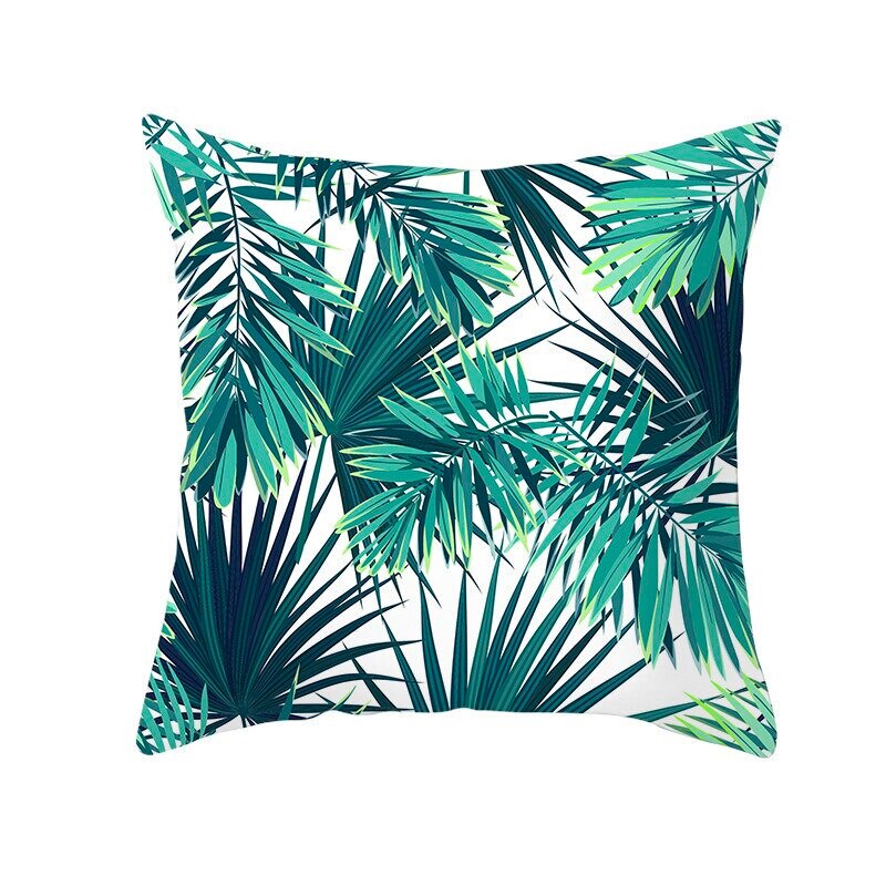 Coussin Décoratif Jungle Plante Verte Tissu Microfibre | Déco d'intérieur Salon & Chambre| Design Fe