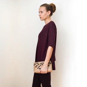 Astuccio per matite in pelle vegana, cerniera in metallo, astuccio per matite beige, portamatite, astuccio per la scuola, borsa in pelle vegana, custodia per congedo, organizzatore di matite