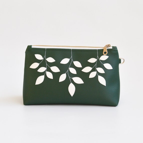 green leather pouch