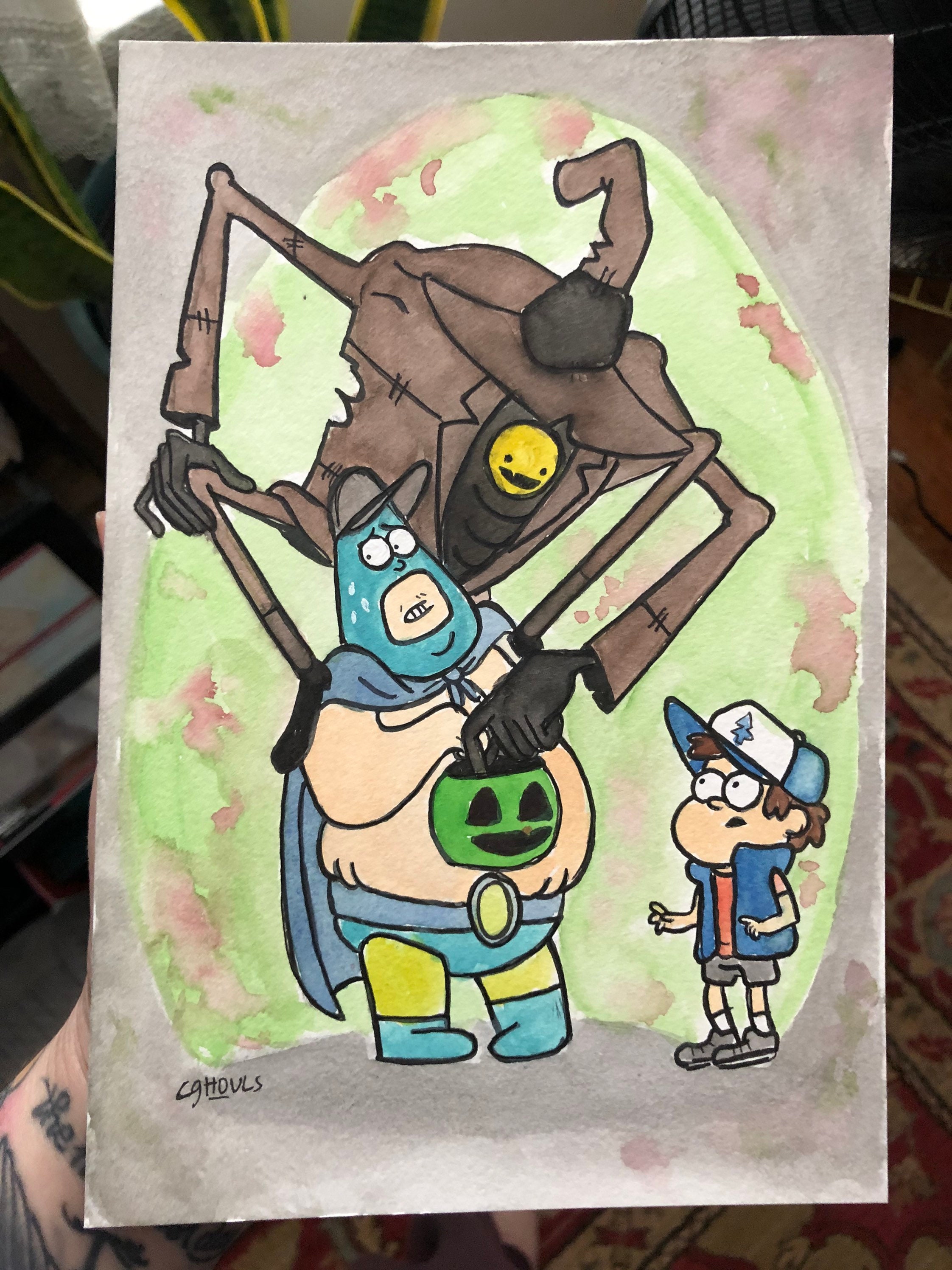 Summerween 6 X 9 Ink And Watercolor Fan Art Gravity Falls | Etsy