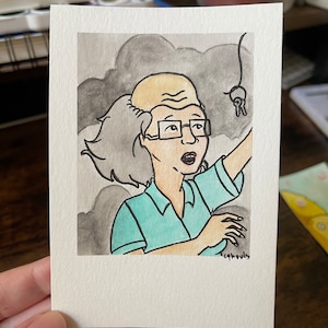 My Keys! - 3.5” x 5” Ink and Water Painting / Peggy Hill  Fan Art