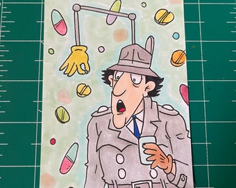 Inspector Xanny - 3.5” x 5” Ink and Copic Markers Illustration / Fan Art