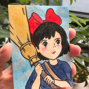 Kiki - 2.5” x 3.5” Ink and Watercolor / Gouache Painting / Fan Art