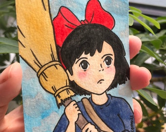 Kiki - 2.5” x 3.5” Ink and Watercolor / Gouache Painting / Fan Art