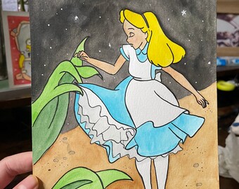 Don’t Touch Me - 6” x 9” Ink and Watercolor Alice Painting / Fan Art