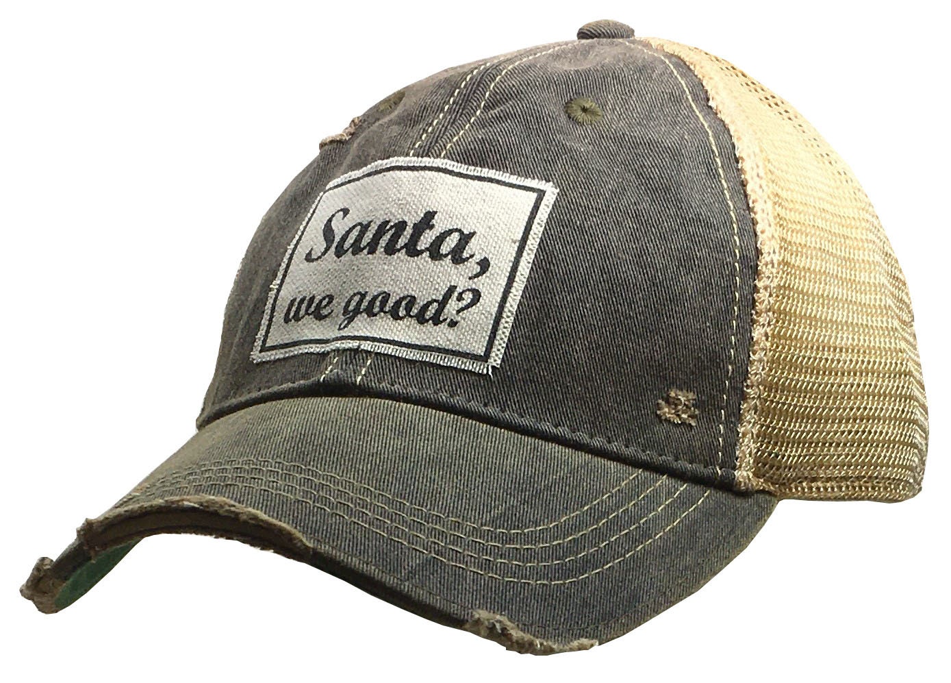 Brown and Cream trucker Hat with cowboy Santa christmas patch b5ffc5fa-9e62-466d-8e9c-  main image 4