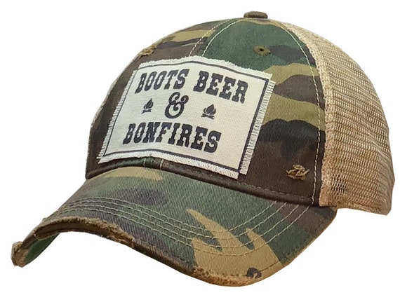 Bonfires Distressed Trucker Cap 