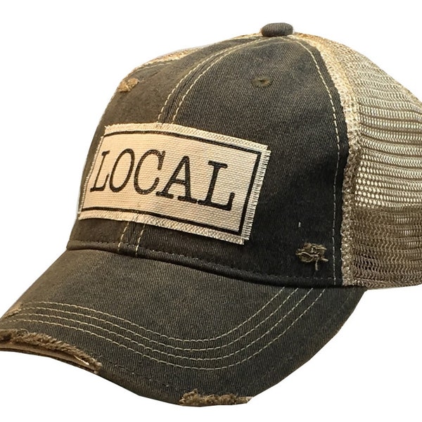 LOCAL Distressed Trucker Cap | Trucker Cap | Baseball Hat | Unisex | Home town | Men | Women | Support Local | Pride | BEST SELLER