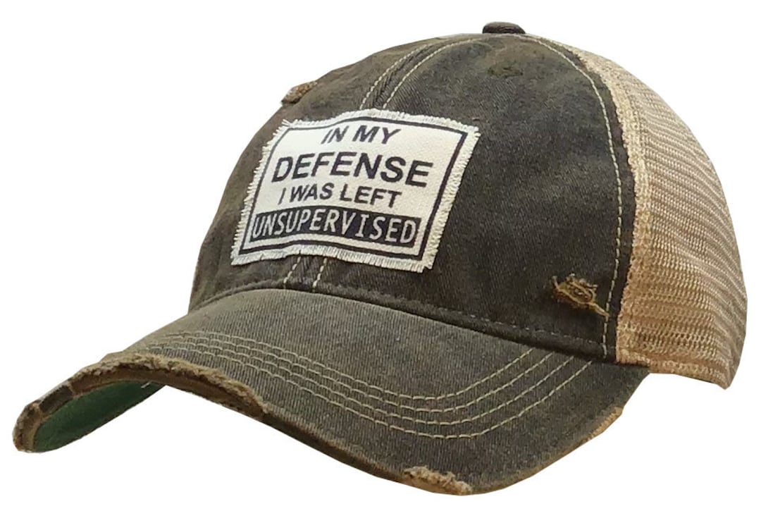 Funny Trucker Hat – "In My Defense I Was Left Unsupervised" Snapback Baseball Cap, Adjustable & Breathable, Black - View #6