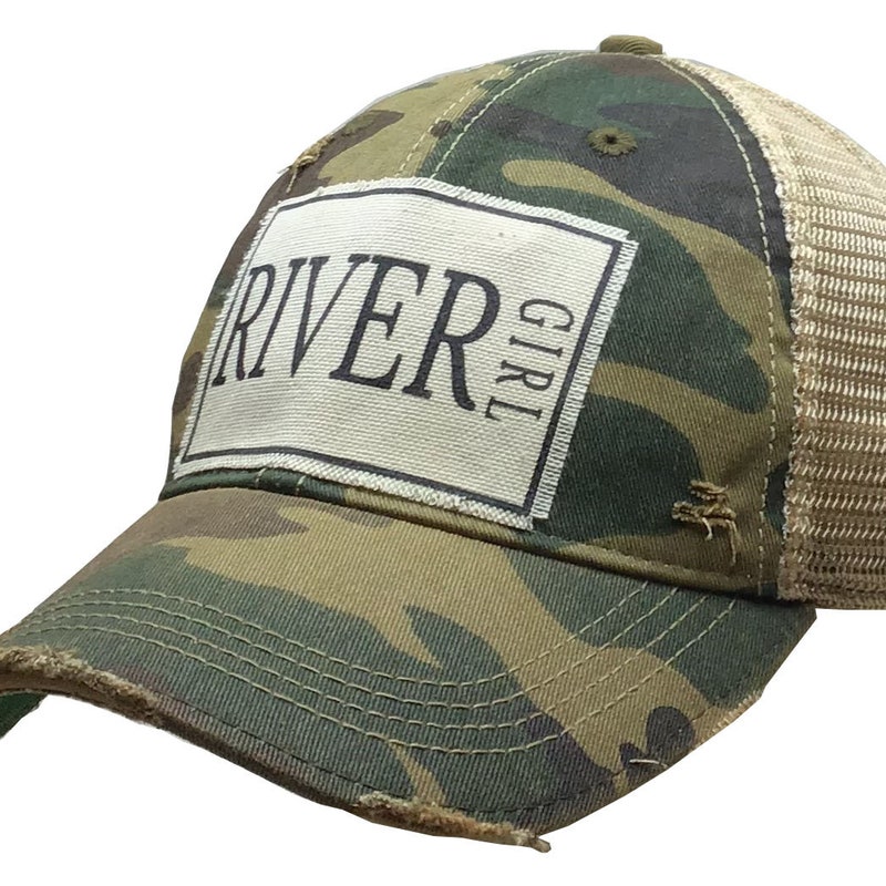 River Girl Distressed Trucker Cap
