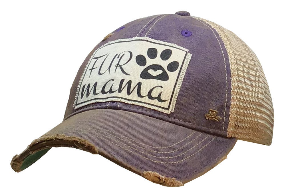Fur Mama Distressed Trucker Cap Animal Lover Lover of Dogs