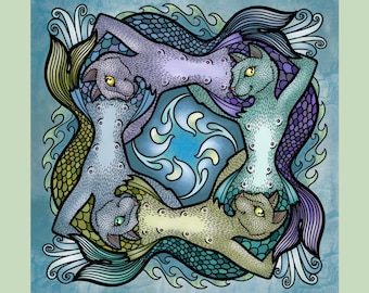 Kleurboek kattenmandala • 33 handgetekende pagina's • Afdrukbare digitale download
