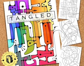 Tangled — Neurographic Coloring Book | 40 Abstract Pages | Printable Stress Relief Art