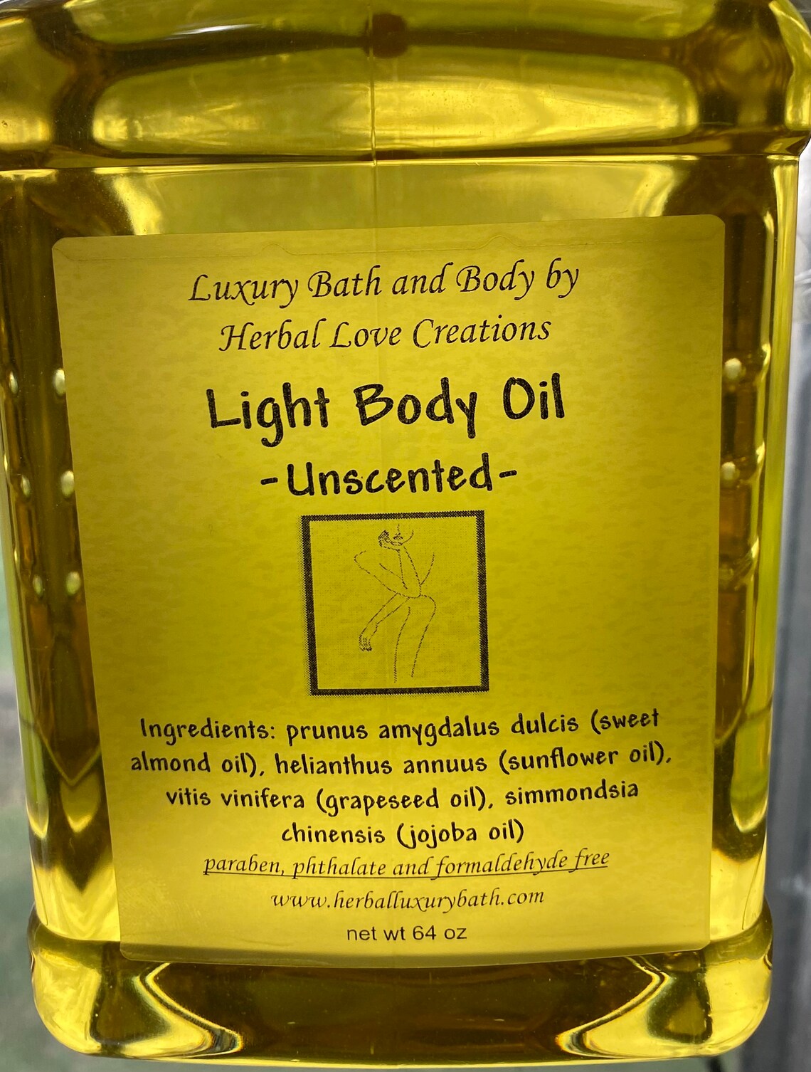 Half Gallon Wholesale Light Body Oil. Bottle Label and Resell Etsy