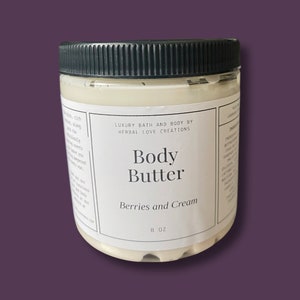 4, 8 or 16oz Whipped body butter.. Made with Shea butter. Natural body butter