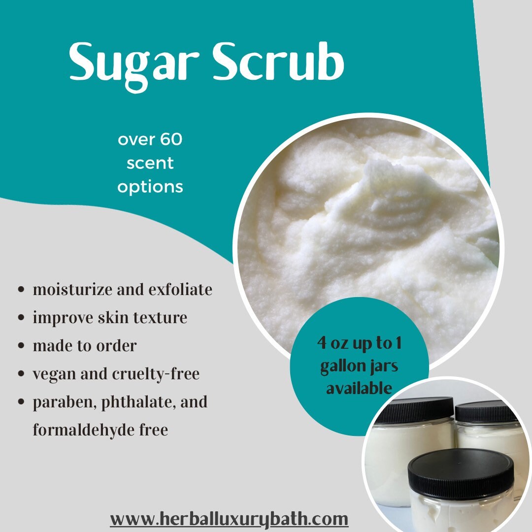 Unlabeled Sugar Scrub. Moisturizing Face and Body Scrub. Over Etsy