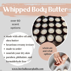 1 gallon Body Butter. Whipped. Wholesale- Bottle, label and resell as your own. Over 60 scent options. Baby, bridal and Christmas gifts