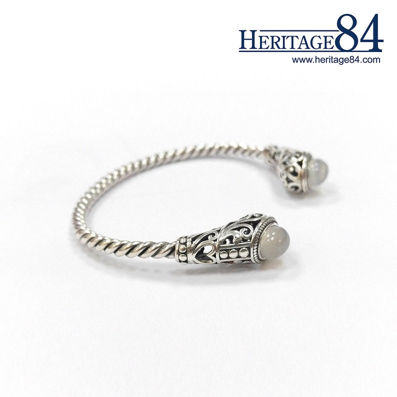 retro bracelet for woman gift for woman Sterling silver bracelet oriental silver bangle birthday gift for friend with natural stone
