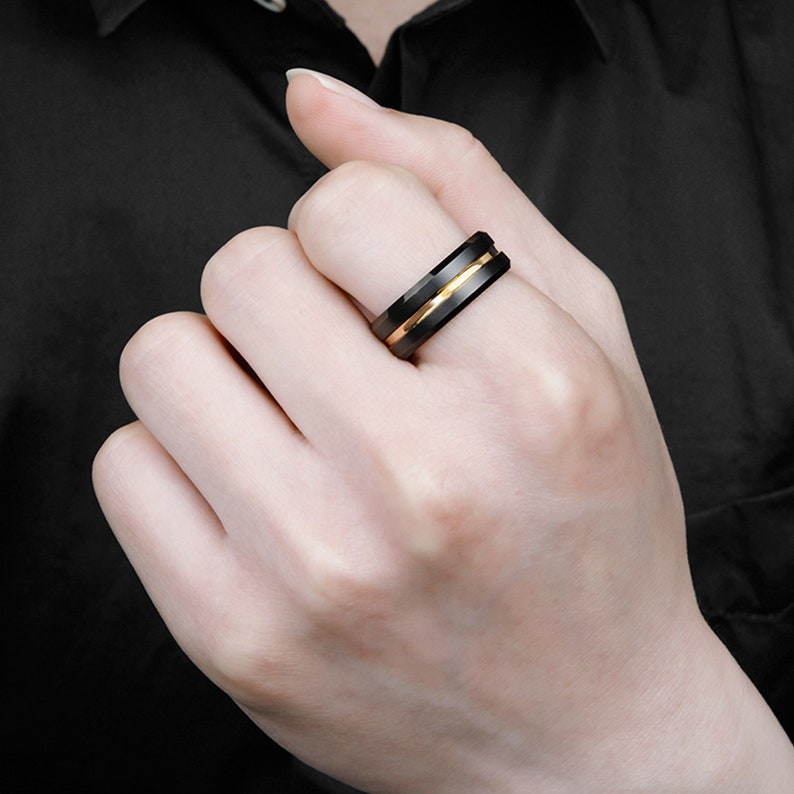Black Ring for Index Finger and Middle Finger Rings for Men Etsy UK