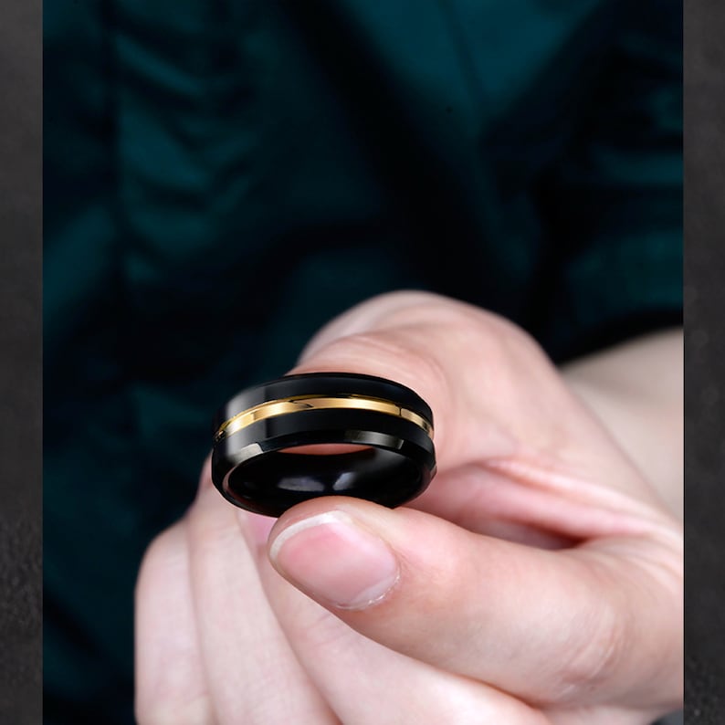 Black Ring for Index Finger and Middle Finger Rings for Men Etsy UK