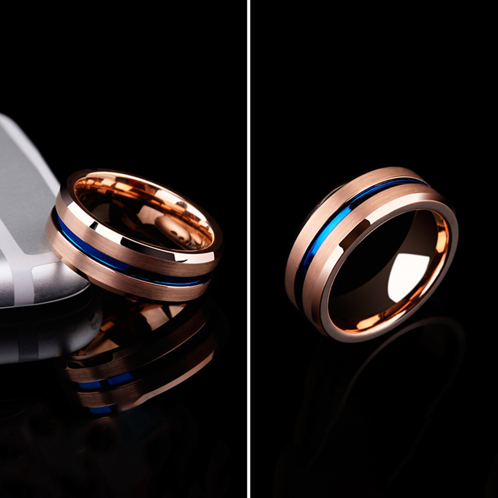 Index finger ring Band ring for men Rose gold ring mens Etsy