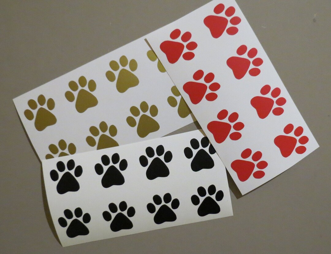 Set of 12 Paw Print Vinyl Decals . DIY Decals/stickers. Etsy