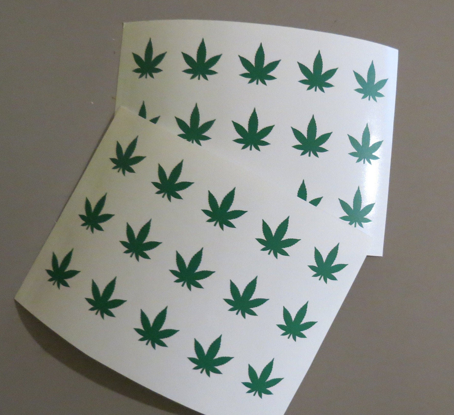 Set 30 Cannabis Vinyl Decals Marijuana Leaf Decals Etsy Canada