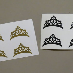 set of 6/12/24/36/48/60 -  crowns vinyl decals  .Princess party decals , gold crowns