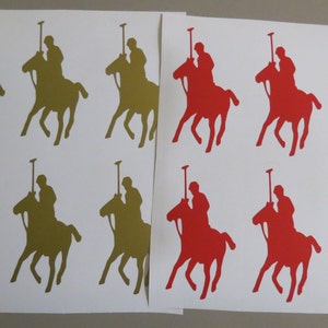 Lot de 8 autocollants en vinyle pour joueur de polo, autocollants pour cheval de polo, articles de fête. décorations de fête d'anniversaire. décoration de fête en montgolfière