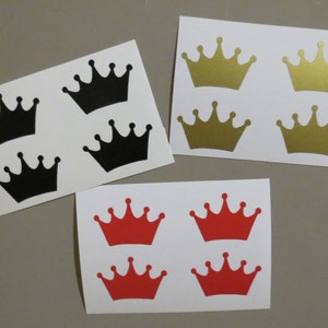set of 6/12/24/36/48/60 -  crowns vinyl decals  .Princess party decals , gold crowns