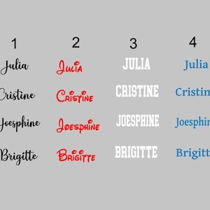 CUSTOM NAME Iron On Decals  .