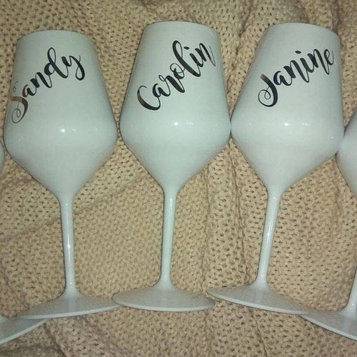 Custom Name Vinyl Decal for Wine Glass Personalized Wine Etsy