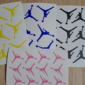 Set von 10 Jordan Aufklebern, Jump man Vinyl Aufkleber, Basketball Jump Man